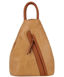 Fashion Convertible Backpack Sling Bag JNM-0107 TAN